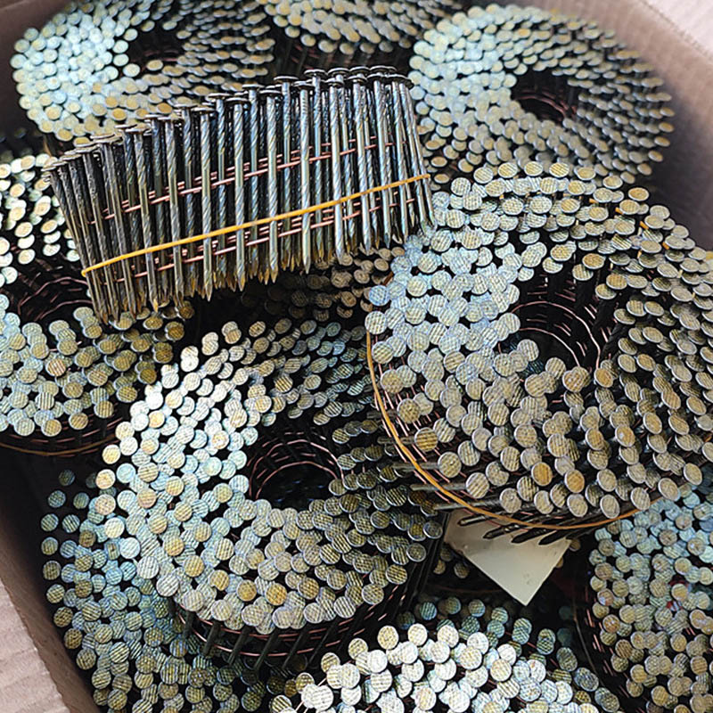 Customized Threaded Polished Rod Coil Nail Hardware Manufacturer Packaging Q235 Material Spiral Pallet Packaging Box Metal Coil Nail