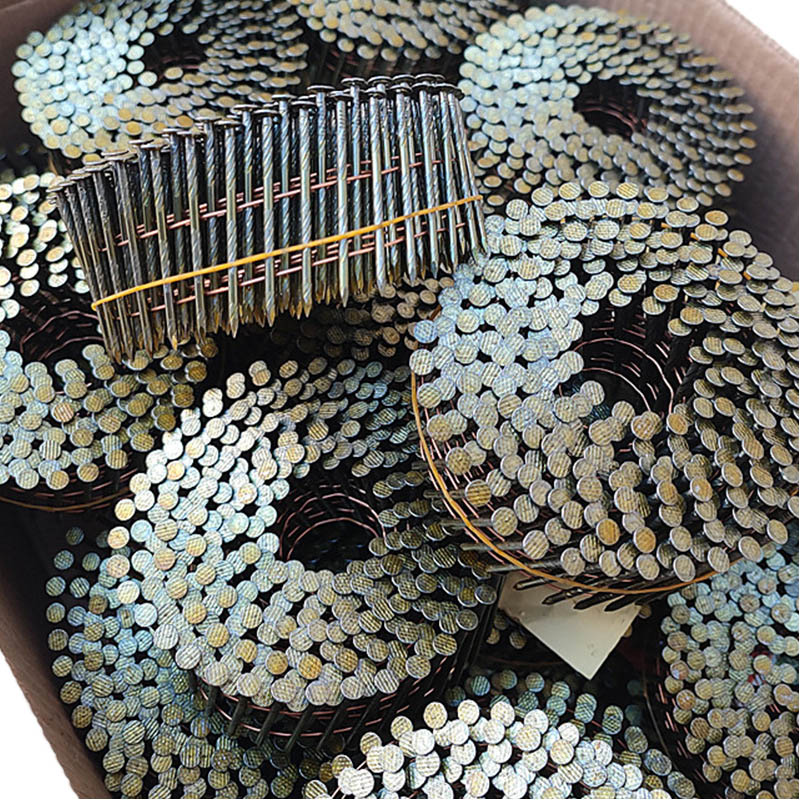Threaded Coil Nails Hardware Manufacturers Wholesale Coil Nail Gun Special Nails Spiral Pallet Packaging Box Metal Polished Rod Coil Nails